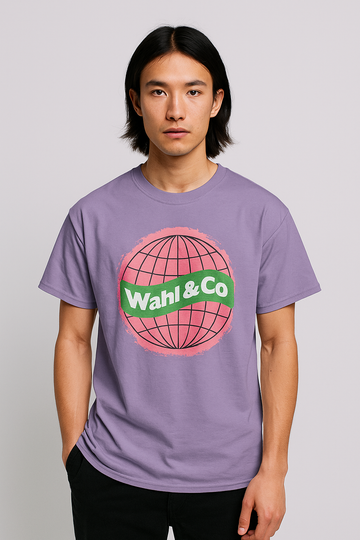 Wahl & Co T-Shirt in Flieder mit Globus-Logo