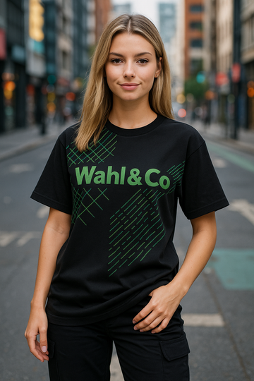 Wahl & Co T-Shirt in Schwarz mit Logo-Design