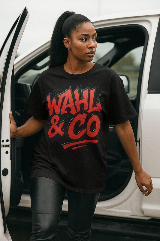 Wahl & Co T-Shirt in Schwarz mit Graffiti-Design